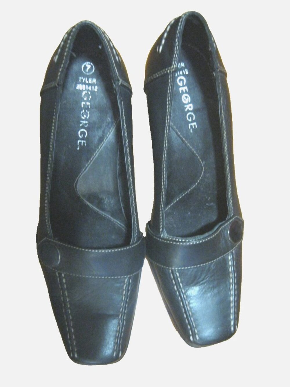 GEORGE WOMENS BROWN LEATHER SLIP-ON PUMPS SIZE 7